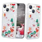 Glitter Christmas Case for,Cute Merry Christmas Liquid Flowing iPhone 13 Clear