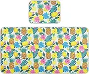 Cooling Baby Mattress Protector pad 28" x 52" Breathable Summer Pineapple Lemon Floral Pattern Blue Crib Padding for Kids, Adult