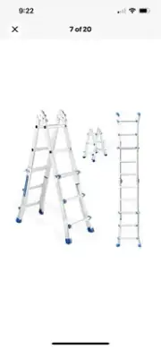Multi Purpose Transform Folding Ladder 150KG 4 Step Extension 5m Aluminium