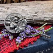 Irish Stick Pin Ireland Claddagh Shamrock Lapel Pin Pewter