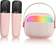 TEMPNAP Karaoke Machine Built-in Microphones Led Atmosphere Lights Portable Speaker for Home Parties Easy to Use