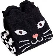 [リキシマウケ] Long Socks Lovely Long Socks Warm Cartoon Pattern Durable Cotton 1Pair