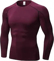 [EAONLFP] Men's Compression Shirt Long Sleeve Athletic Workout T-Shirts Top Active Sport Base Layer Undershirt Dry Fit