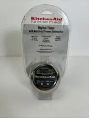 SEALED KitchenAid Digital Timer Cook’s Series KG150OB Black Rotating Chrome Dial