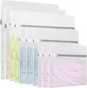 Mesh Laundry Bags,10Pcs Laundry Bag,Mesh Laundry Bags for Delicates with Zipper,Laundry Bags Mesh Wash Bag Easy Fit Sock,Lingerie,Bra,Baby Laundry for Washing Machine Travel Storage and Home（5 Sizes）