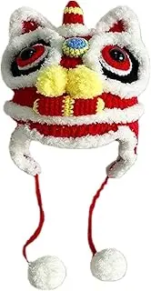 [SKUZA] Knitted Hat,Cartoon Tiger Beanie Hat Cute Ear Caps Party Hat for Autumn Winter Chinese Costume for Kid Adults Crochet Hat Warm Windproof Cap