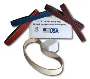 1/2 x 12 Replacement Belt Pack with Leather Honing Belt-Fits Original WorkSharp