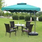 Varossa Large Square Cantilever Outdoor Umbrella Green