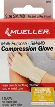 MUELLER Sports Medicine Compression Glove, Hand & Wrist Pain Relief Support for