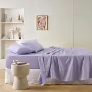 Vintage Design Homewares Super King Light Slate Grey Lilac French Linen Sheet Set