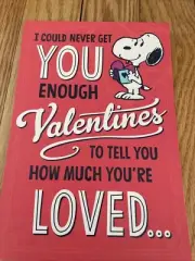 Hallmark Card Peanuts Snoopy I could never get you enough Valentines Loved