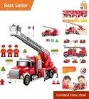 Friction-Powered Fire Truck Toy with Sounds, Lights & Firefighter Action Figures