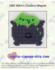 Halloween Witch Cauldron Magnet-Plastic Canvas Pattern or Kit