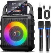Karaoke Machine with Upgraded 6.5" Subwoofer, Portable Bluetooth 5.3 Karaoke Spe