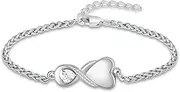[QGJNSGC] Infinity Urn Bracelet for Women Men Heart Birthstone Cremation Jewelry for Ashes Link Bracelet Keepsake Memorial Urn Lockets for Human Ashes Urn Bangle Bracelet Jewellery