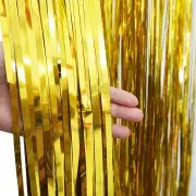 Metallic Gold Tinsel Foil Rain Curtain