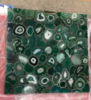 24" Green Agate Stone Square Coffee Table Top Custom Order Cafe & Bar Countertop