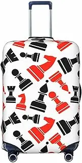 [CADREWY] Chess Pattern Print Travel Suitcase Cover Luggage Protector with Elastic Anti Scratch for Carry On, Black, Large