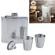 Genuine! MAVERICK 4 Piece S/S Alcohol Hip Flask Set w/ 2 Shot Glasses Gift Boxed