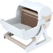 Petscene Cat Toilet Pet Semi Automatic Hand Free Easy Clean Litter Box Cat Furni