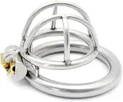 Lock Metal Stainless Steel Penis Ring Penis Cock Male Chastity Device Belt Fetish Slave BDSM Toy (45mm)