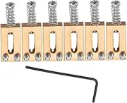 Hoement 6pcs Electric Guitar Bridge Saddle Double Locking System String Distance Durable Replacement for All Skill Levels
