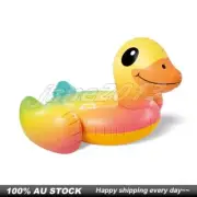 INTEX Rainbow Duck Kids Beach Swimming Pool 2Handles Ride On Float Raft AU STOCK