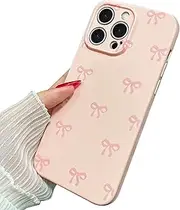 TNQBP Case for iPhone 12 Pro Max, Cute Ribbon Bow Pattern Aesthetic Gloss Phone Case, Raised Lens Edge Protection, Stylish Slim Soft TPU Protective Cover for iPhone 12 Pro Max - Pink
