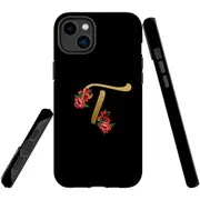 For iPhone 14 Plus Case Tough Protective Cover, Embellished Letter T
