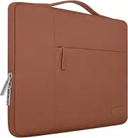 MOSISO Laptop Sleeve Compatible with MacBook Air/Pro, 13-13.3 inch Notebook, Compatible with MacBook Pro 14 inch M3 M2 M1 Chip Max 2023-2021, Polyester Multifunctional Briefcase Bag, Caramel Brown