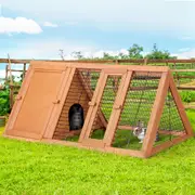 i.Pet Rabbit Hutch Chicken Coop Wooden L XL House Cage Metal Outdoor
