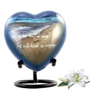 Footprints Heart Keepsake Urn, Footprints Mini Heart Cremation Urn for Ashes,...