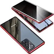 OMIREL Case Compatible with Samsung Galaxy A54/A53 Shockproof Protective Anti Peeping Magnetic Adsorption Metal Bumper Front and Back Privacy Tempered Glass Flip Cover,Red,for Samsung A53