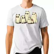 Cute Kitten Ghost T-shirt - Retro Cat Halloween Costume Tee