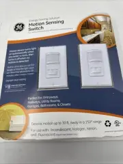 GE 2 PACK White Motion Sensor Light Switch On/Off/Auto Timer 120 VOLT 500 WATT