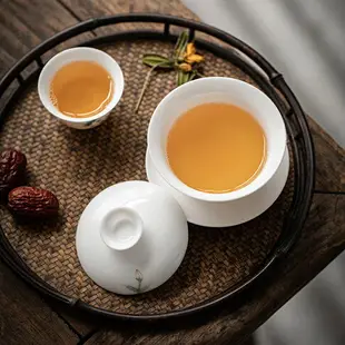 陶瓷手繪蓋碗茶杯薄胎三才蓋碗手工家用茶具茶杯單個泡茶碗