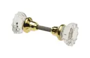 Kaba Ilco Crystal Bright Brass Glass Replacement Knobs 3 (Pack Of 5)