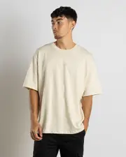 [Lucid] Lucid Men's Code Box Fit T-Shirt in Cream Size Large L Cream