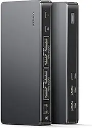 UGREEN Revodok Pro 209 USB C Docking Station, DisplayLink 9-in-1 Dual 4K@60hz Monitor Dock for MacBook & Windows with 2 DP & 2 HDMI, 10Gbps Type C& A Data Ports, 100W PD, Gigabit Ethernet for PC