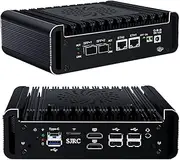 SJRC Micro Firewall Applicance Dual 10Gbe Mini PC 12th Gen Quad Core N100, 2xSFP+ 10Gbps, 2X i226V 2.5GbE LAN, Barebone NO RAM M.2 NVMe NO SSD, Support OPNsense, TF Slot, 2xHD, Type-C