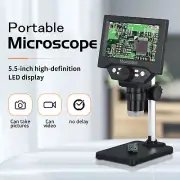 5.5-in LCD G5 10MP 1-1000X Industrial Digital Microscope w/ Stand Micro/USB2.0