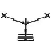 Clip-on Desktop Stand Dual Computer Monitor Riser Bracket Laptop Holder