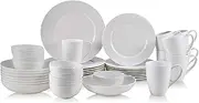 Mikasa Annabele Bone China Lightweight Chip Resistant 40-Piece Dinnerware Set, Service for 8,White