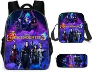 [OmobY] 3 Pcs/Set Descendants Satchel Anime Casual School Bag Polyester Backpack with Pencil Bag Messenger Bag
