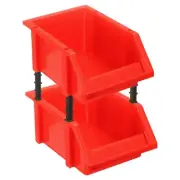 2pcs Plastic Shelf Bins 5.9" x 3.9" x 3" Wall Mounted Storage Bins, Red