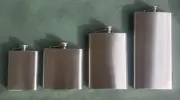 Stainless Steel Alcohol Flask Set 4oz 6oz 8oz & 12oz. Best Prices Available