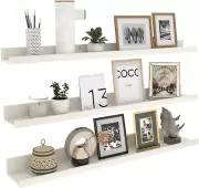 36 Inch Floating Shelves Wall Mounted Set of 3, Wooden Long Picture Ledge Shelf