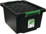 5 x PLASTIC STORAGE TUB 25L | Heavy Duty Crate Containers Boxes Tubs Bins Box Stackable Large Industrial Strength Storage Bin Container with Lid