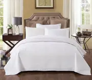 Queen Pure White Coverlet Set