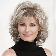 Synthetic Wig Curly With Bangs Machine Made Wig Short A1 A2 A3 A4 Synthetic Hair Women's Soft Fashion Easy to Carry Blonde Brown Silver